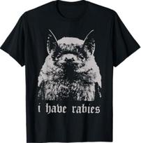 Vintage I Have Rabies Bat Funny Meme Quotes TShirt XXXXL