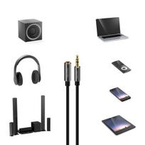 Deleycon 5m Aux prailginimo laidas, 3.5mm stereo jungtis, metalinis kištukas