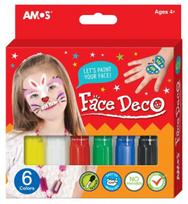 Dažai veidui Amos Face Deco 6 spalvų, kartoninis įpakavimas