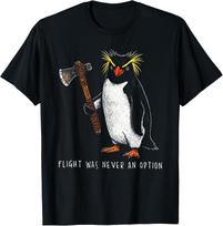 Flight was Never an Option Rockhopper Penguin Knife Meme T-Shirt S