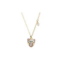 Swarovski Cute Owl Pendant Collarbone Chain Necklace Women's Gold 5426667 auksas