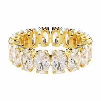 Swarovski Matrix Logo Gold Plated Ring Women's Gold 5707190 auksas