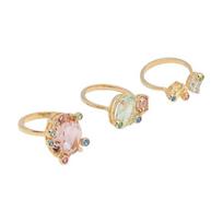 Swarovski Gema original design brass rose gold plated crystal ring women's multicolor 5705811 auksas