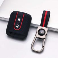 Key Cover for Nissan micra qashqai k12 note e11 j10 navara d40 with Keychain Anti-Scratch Guard Shockproof Protection Soft Grip Texture juoda