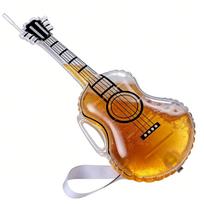 Violin-Shaped TPU Whiskey Decanter Bottle with Straw & Strap Beverage Drink Dispenser Large Capacity for Festival Party Home Bar Beer bag