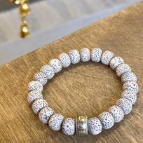 Natural Moon Star Bodhi Bead Bracelet Handmade Single Loop White Smooth Unisex Buddhist Prayer Beads Accessory Approx. 8x10mm bead
