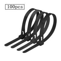 NEW 100PCS Detachable Cable Ties Colored Plastics Reusable Cable Ties Nylon Loop Wrap Zip Ttype Cable Tie Wire Bandage Tie (Black,100PCS) juoda