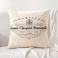 Prabangus V-Veuve C-Clicquot Pagalvės užvalkalas Natūralūs lininiai ekologiški audiniai Dvipusis spausdinimas Sofai Namų dekoravimas Dovana Pagalvės užvalkalas Peach skin 18*18(CM)-1Pcs white