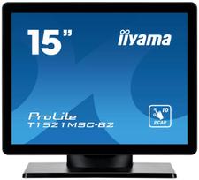 Monitorius iiyama ProLite T1521MSC-B2 38,1 cm (15 colių) 1024 x 768 XGA LED liečiamas ekranas, stalinis, juodas