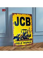 Vintažinis JCB ekskavatoriaus metalinis ženklas Retro pramoninės garažo sienų dekoras