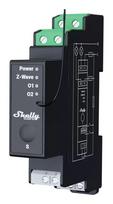Shelly Wave Pro 2PM – 2 kanalų Z-Wave relė su energijos matavimu, 25A, bėgeliams