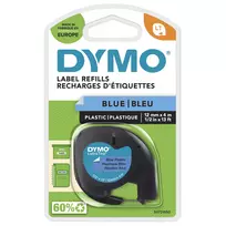 DYMO S0721650 juosta etiketėms LetraTag, 12 mm x 4 m, juoda ant mėlynos