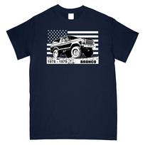 78 79 Bronco With American Flag Unisex T-Shirt S