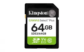 Kingston Canvas Select Plus 64GB SDXC atminties kortelė, 100MB/s, C10, UHS-I, U1, V10