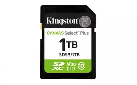 SD atminties kortelė KINGSTON Canvas Select Plus Gen3 1TB SDXC UHS-I V30 U3 Class 10, 150MB/s