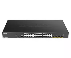 D-Link 24 prievadų Gigabit PoE valdomas jungiklis su 4x 10G SFP+, 370 W