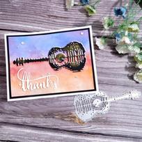 Guitar Shaped Reflection Metal Cutting Dies Stencils Die Cut for DIY Scrapbooking Album Paper Card Embossing Crafts dies