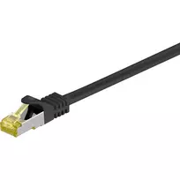 Wentronic Goobay Cat.7 kabelis S/FTP (PiMF), juodas, 0,5 m - LSZH halogenų neturintis, varinis, RJ45 kištukas (91581)