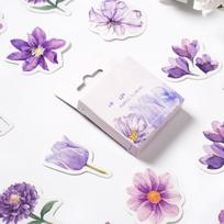 46 vnt. Dėžutės lipdukai Gėlės Fėja violetiniai dūmai orchidėja augalas didelė vertė puodelis vadovas dekoratyvinė medžiaga Dienoraštis Albumas 4CM