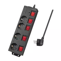 Prailginimo laidas LogiLink LPS251 1,5 m 4 AC lizdai juodas