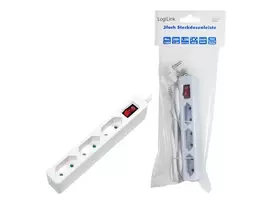 Prailginimo laidas LogiLink LPS230 1,5 m 3 kištukiniai lizdai vidaus naudojimui baltas