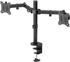 Goobay Monitor Laikiklis Dvigubas Flex - 17-32 colių Ekranas - Stalo Tvirtinimas VESA 75 ir 100mm - Sukimas, Pasukimas ir Pakreipimas - Aukščio Reguliavimas - Maksimali Apkrova