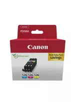 Originalūs Canon CLI-526 rašalo kasetės juoda, žydra, rausvai raudona, geltona (4 vnt.)