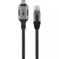 Goobay 70755 USB-C į RJ45 Ethernet CAT 6 laidas stabiliai laidinei interneto jungčiai su maršrutizatoriumi / modemu / tinklo jungikliu / pakeičia USB į RJ45 adapterį / 1
