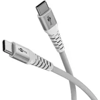 Super-soft USB 2.0 pinta laida, USB-C kištukas > USB-C kištukas (balta, 3 metrai)