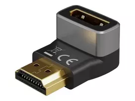 Goobay 72011 HDMI™ kampinis adapteris 270° vertikalus, 8K @ 60 Hz, auksuotas, juodas, sidabrinis
