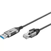 Goobay Ethernet-Cable USB-A 3.0 į RJ45 Slim 5 m – jungia maršrutizatorių, modemą (74397)