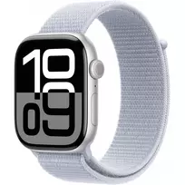 APPLE Watch Series 10 GPS 46mm sidabrinis aliuminio korpusas su Blue Cloud sportine kilpa