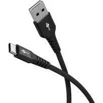 Goobay USB-C laidas Fabric Supersoft su metalinėmis jungtimis, 2 m, juodas (2m, USB 2.0, 60W)