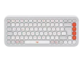 LOGITECH belaidė klaviatūra Pop Icon Keys - Off White & Orange QWERTZ vokiška