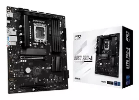 Pagrindinė plokštė ASRock B860 Pro-A — Intel B860 ATX, LGA 1851, DDR5, 4x DIMM, 256GB, 2.5Gb LAN, 1x M.2, 4x SATA III