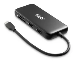 CLUB3D 8-1 Nešiojama USB Type-C 10Gbps stotelė su HDMI ir DisplayPort 8K30Hz PD iki 100W