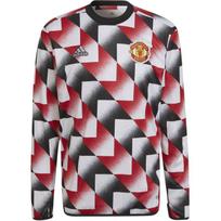 Adidas Manchester United Pre-Match Warm Top Soft Comfortable Long Sleeve T-Shirt Men tops True-Red H56683 XL