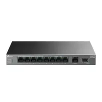 Nevaldomas jungiklis TP-LINK LS1210GP 10 prievadų Gigabit, 8× PoE+ (61 W bendra galia), 1× SFP, 9× RJ‑45 Gigabit