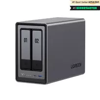 Ugreen NASync DXP2800 NAS sistema 2 lizdai, kompaktiška, Intel® N100, 8GB DDR5, 0 TB, UGOS Pro, juoda