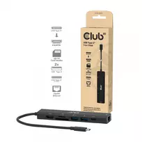 CLUB3D CSV-2553 USB Type-C 7-in-1 stotelė su HDMI, RJ45, SD ir 5000Mbit/s