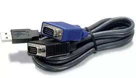 TRENDnet TK CU10 - KVM laidas - USB A tipo, 4 kontaktų, HD-15 (M) - HD-15 (M) - 3,1 m - Juoda (TK-CU10)