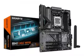 GIGABYTE B840 EAGLE WIFI6E pagrindinė plokštė – AMD Ryzen 9000, 8+2+2 fazių VRM, iki 8200MHz DDR5, 2xPCIe 4.0 + 1xPCIe 3.0 M.2, Wi-Fi 6E, 2.5GbE LAN