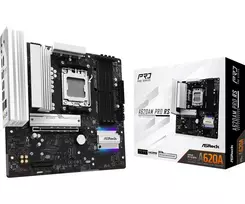 ASRock A620AM Pro Rs pagrindinė plokštė AM5, AMD A620A, 4x DDR5, 1x HDMI 2.1, 1x DisplayPort 1.4, mATX