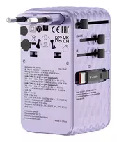 Verbatim Charge 'n' Travel 70W 2C ištraukiamas universalus kelioninis adapteris violetinis