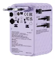 Verbatim Charge 'n' Travel 100W Universalus kelioninis adapteris su įtraukiamu kabeliu Violetinė