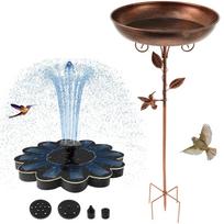Solar Bird Bath Polysilicon Board Fountain Pump Versatile Solar Power Water Fountain Pump Easy to Install for Garden
