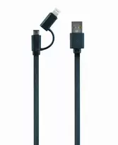 GEMBIRD USB į Apple Lightning ir Micro USB įkrovimo kombinacija laidas 1m - Juoda