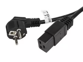 Maitinimo laidas CEE 7/7 - IEC 320 C19 16A VDE 1,8 m juodas
