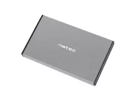Išorinis HDD/SSD dėklas NATEC Rhino GO — 2,5 colio SATA, 9,5 mm, USB 3.0, aliuminis, pilkas, iki 4 TB