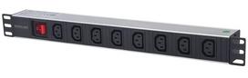 Intellinet 19 inch 1U stelažinis maitinimo skirstytuvas (PDU) su 8 C13 lizdais, nuimamu maitinimo laidu ir C20 įvadu gale